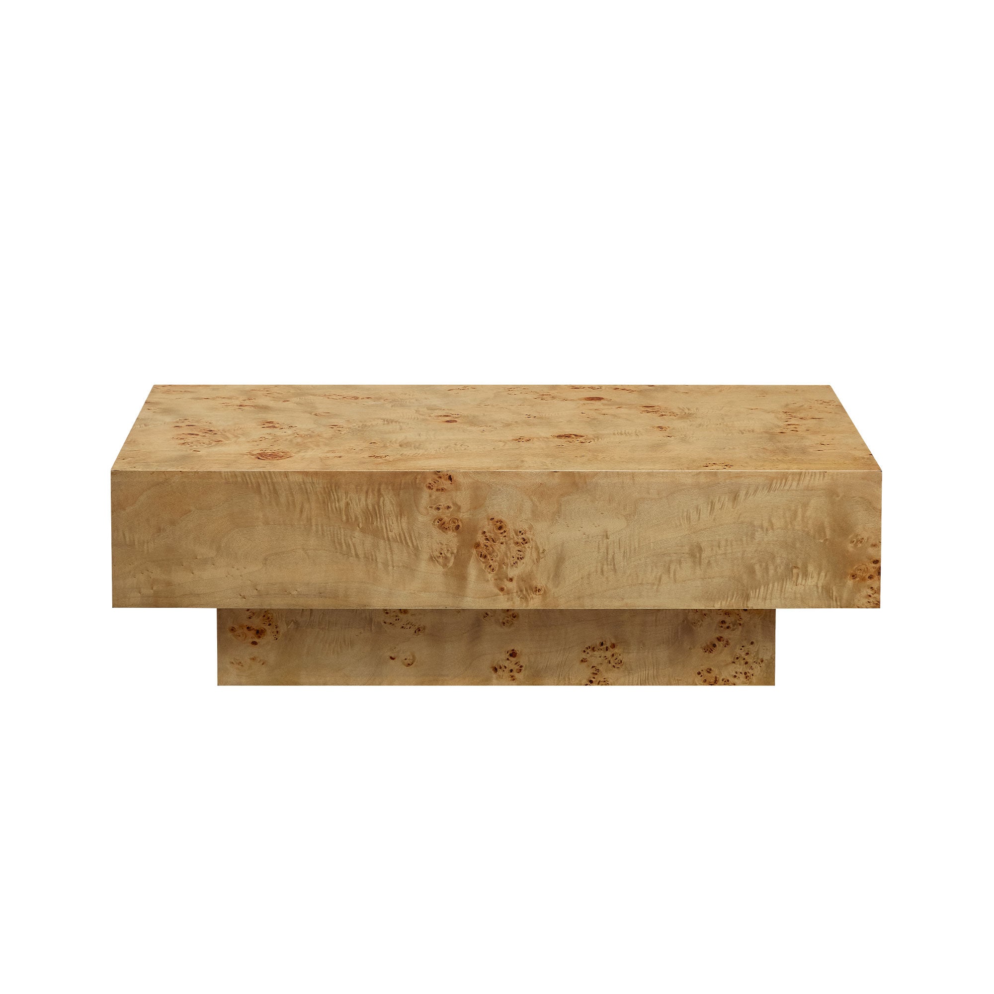 43.31 Inch Burl Wood Veneer Coffee Table