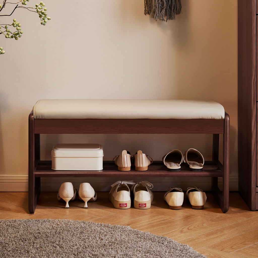 Wood Shoe Storage Bench