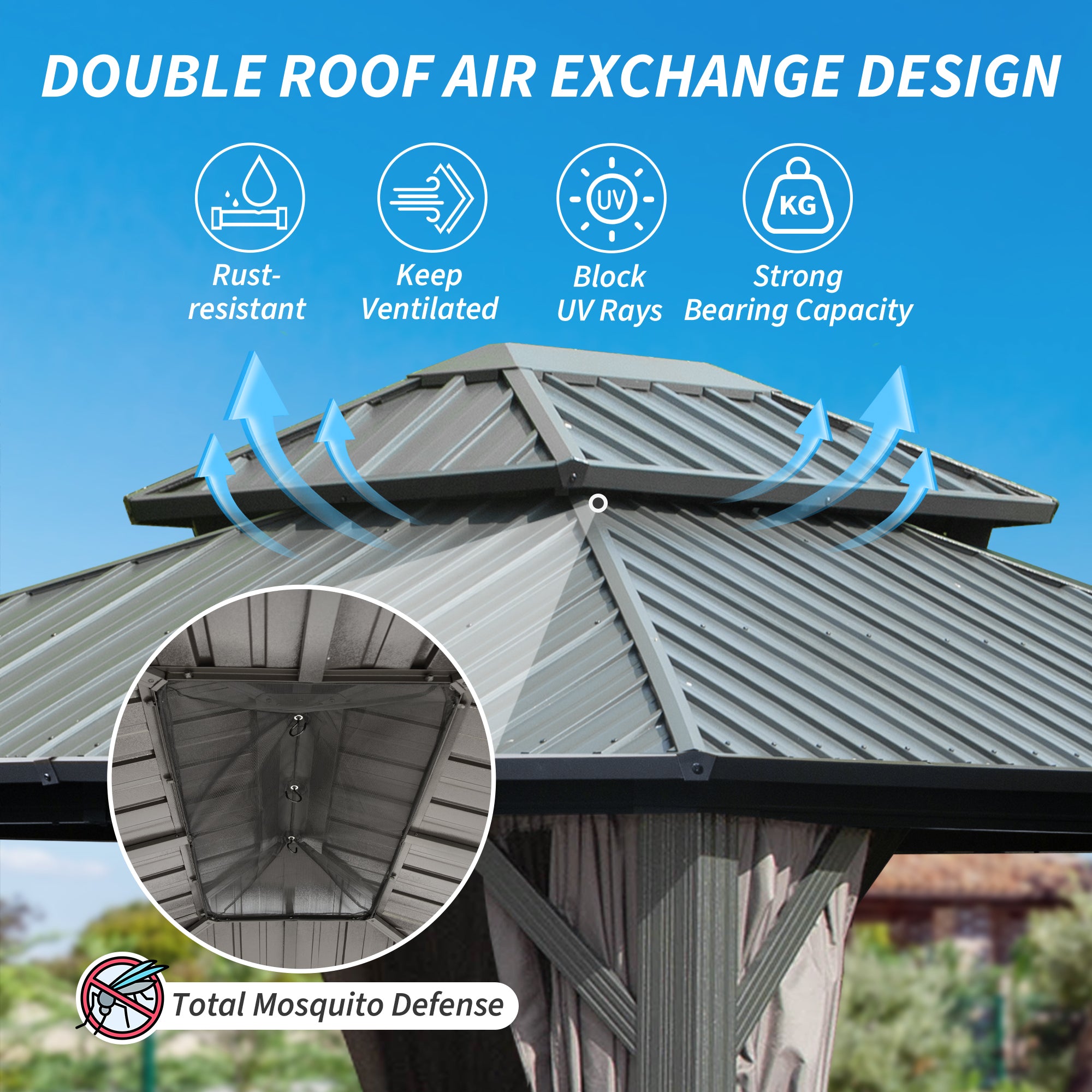 8' x 10' Hardtop Gazebo