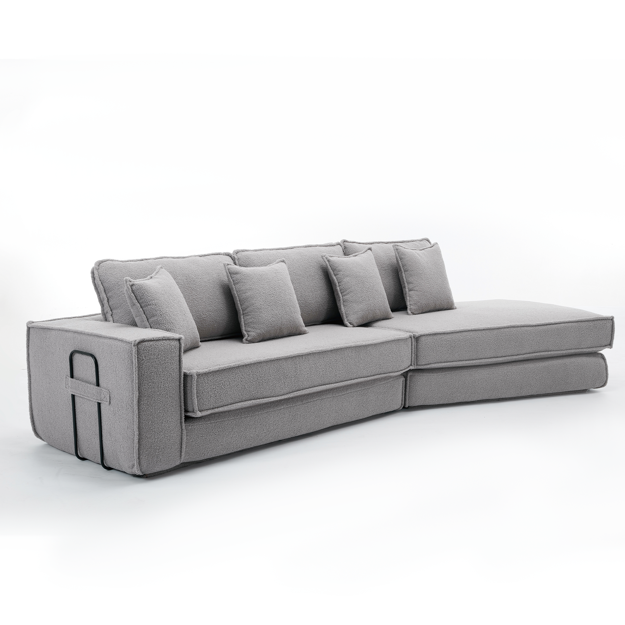 Folding Convertible 3-Seat Sleeper Sofa Bed in Gray