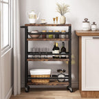 20" Slim 4-Tier Rolling Utility Cart with Wheels