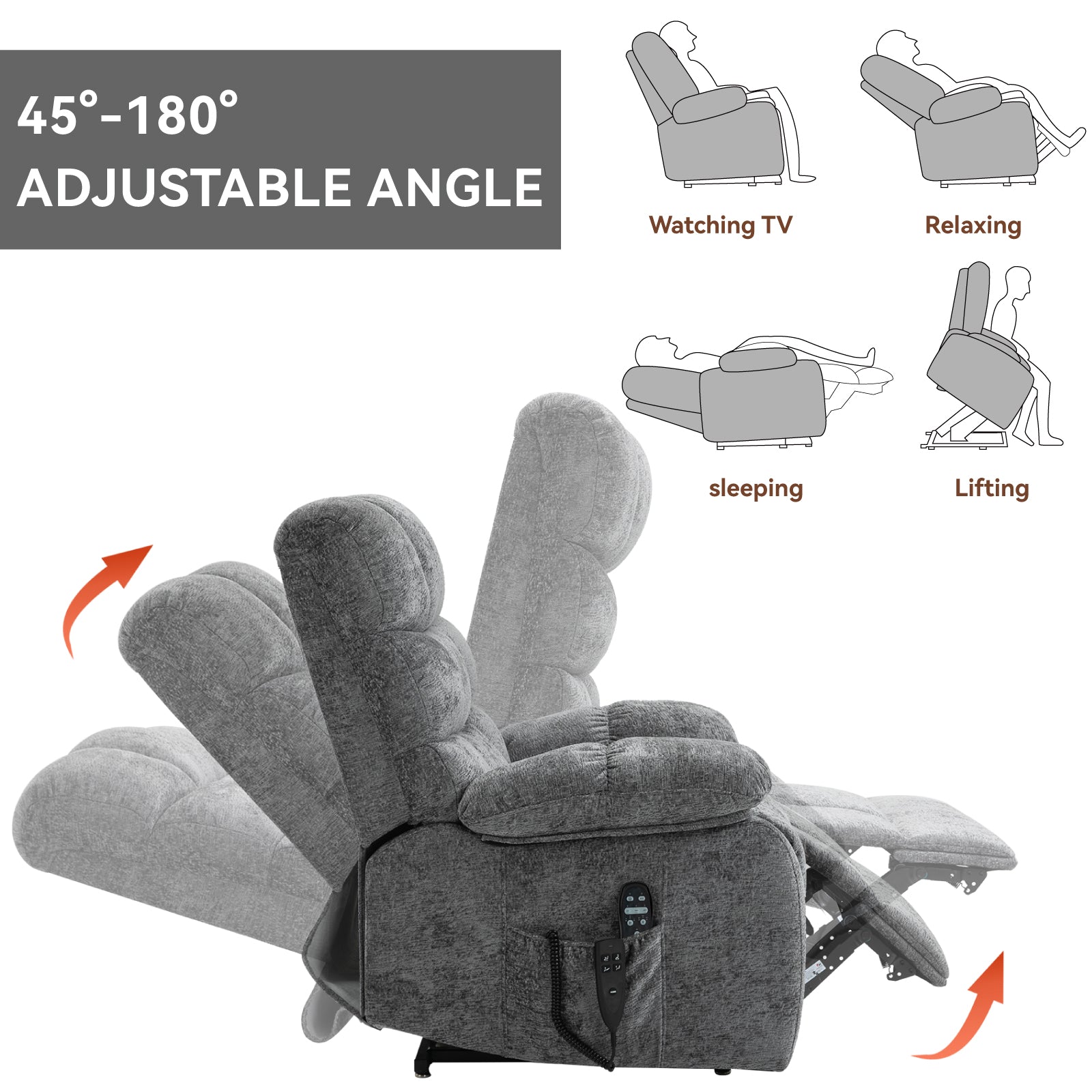 Lift Recliner Chair with Heat Massage - Dual Motor