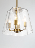 Soiree Four Candle Lights Pendant With Clear Glass - Satin