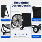24 Inch Solar Floor-Standing Fan