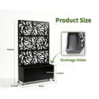 70.87" H × 46.06" W Leaf Pattern Privacy Screen with Planter Box