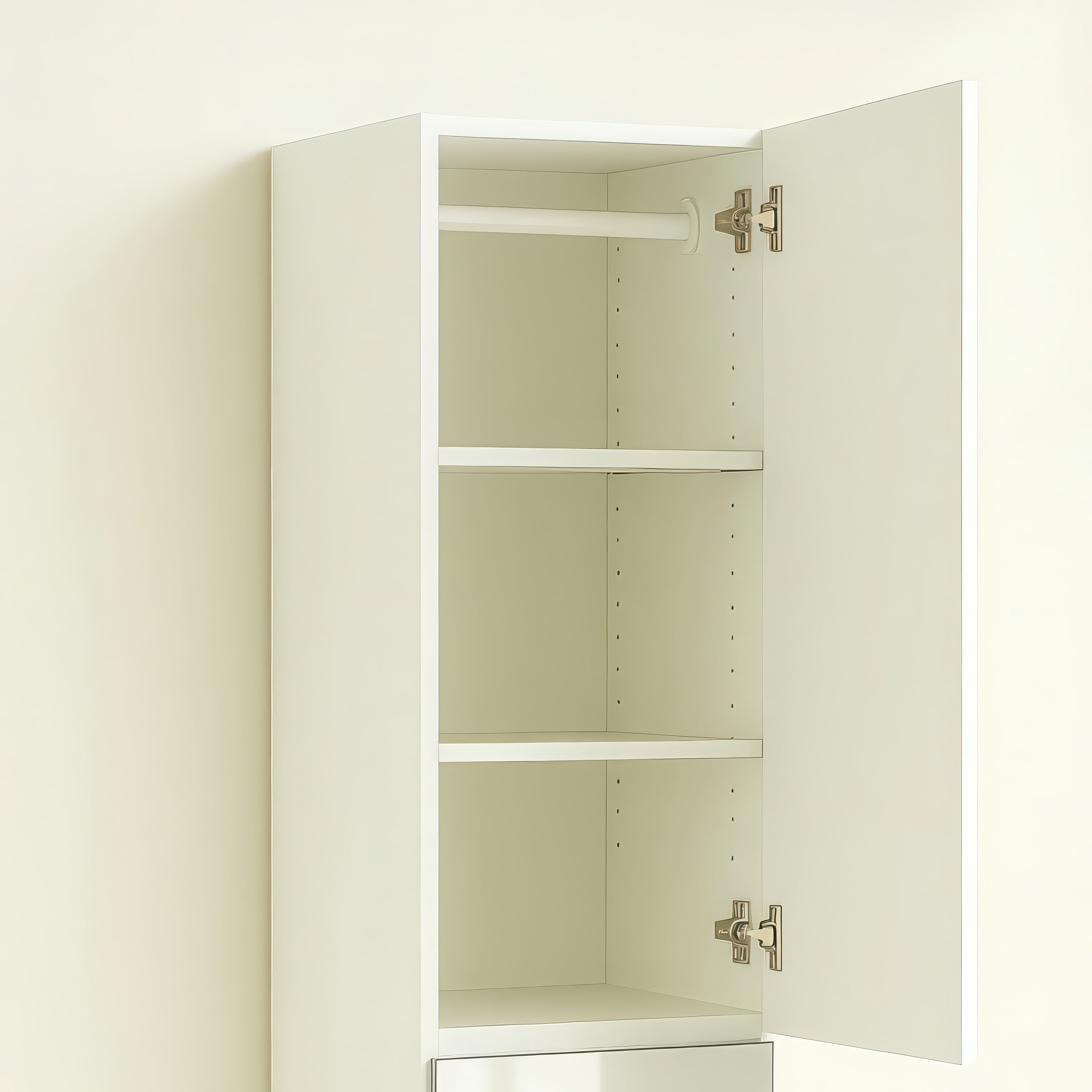 Elise Slim Modular Wood Closet Cabinet with Mirror