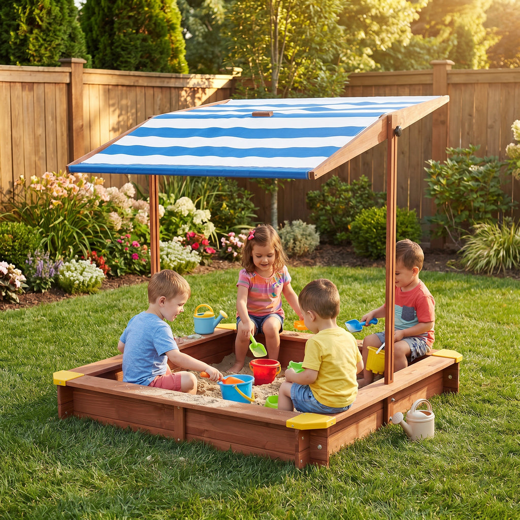 Kids Sandbox with Cover - 46" Wooden