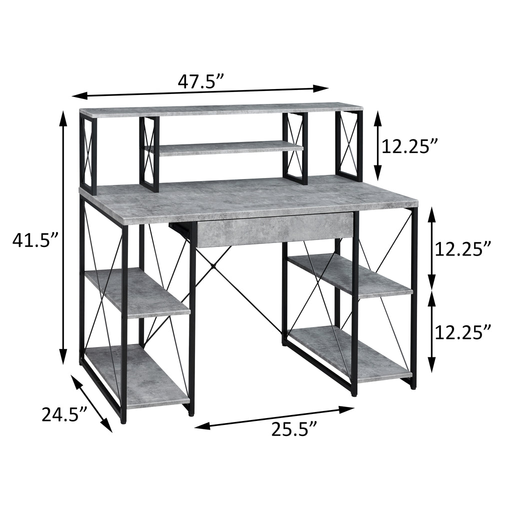 Grey and Black Writing Desk