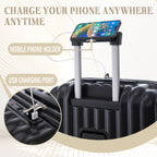 3 Piece ABS Spinner Wheel Luggage Set in Black