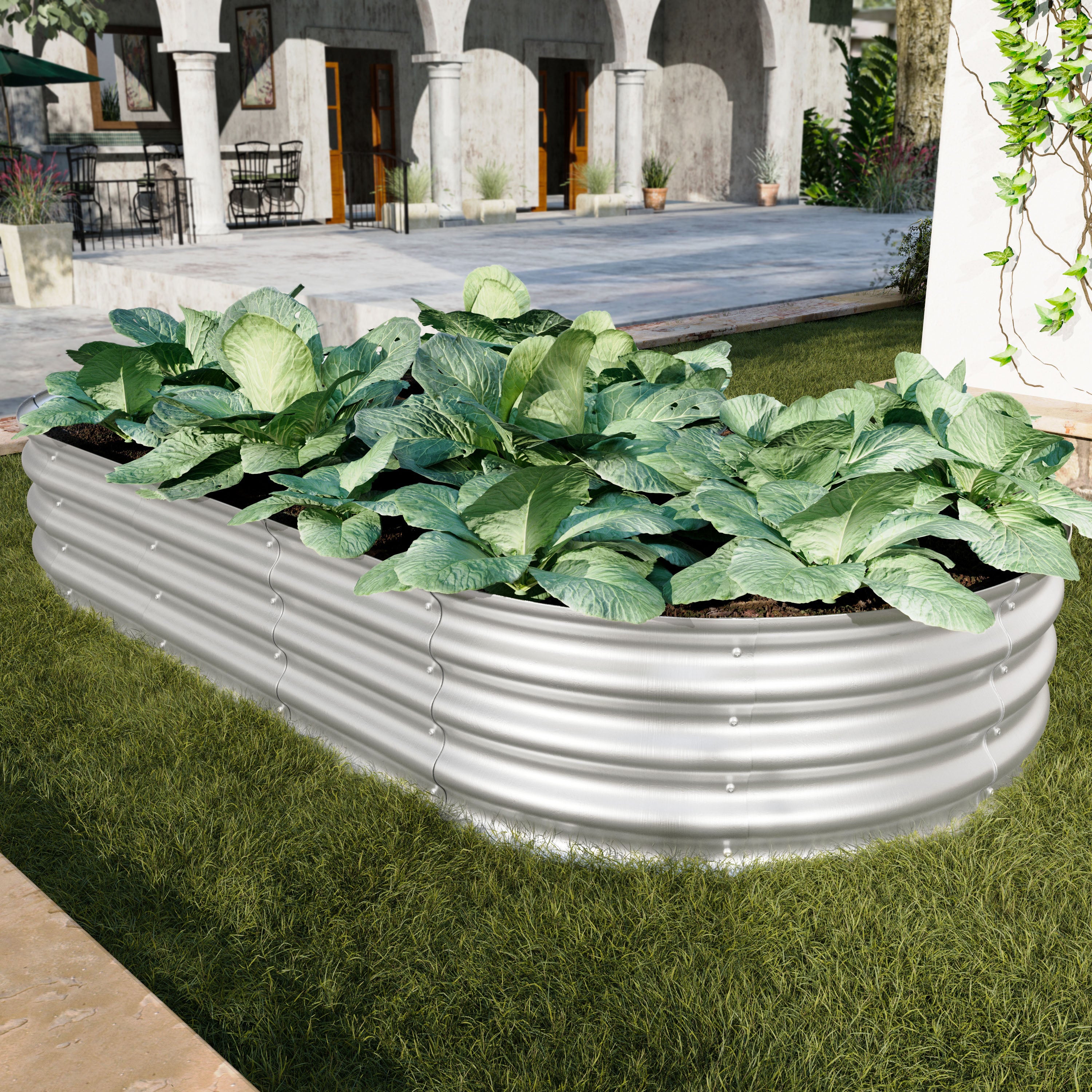 2-Piece Galvanized Raised Garden Bed Kit