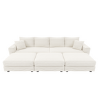 Plush Corduroy 4-Seat Sofa