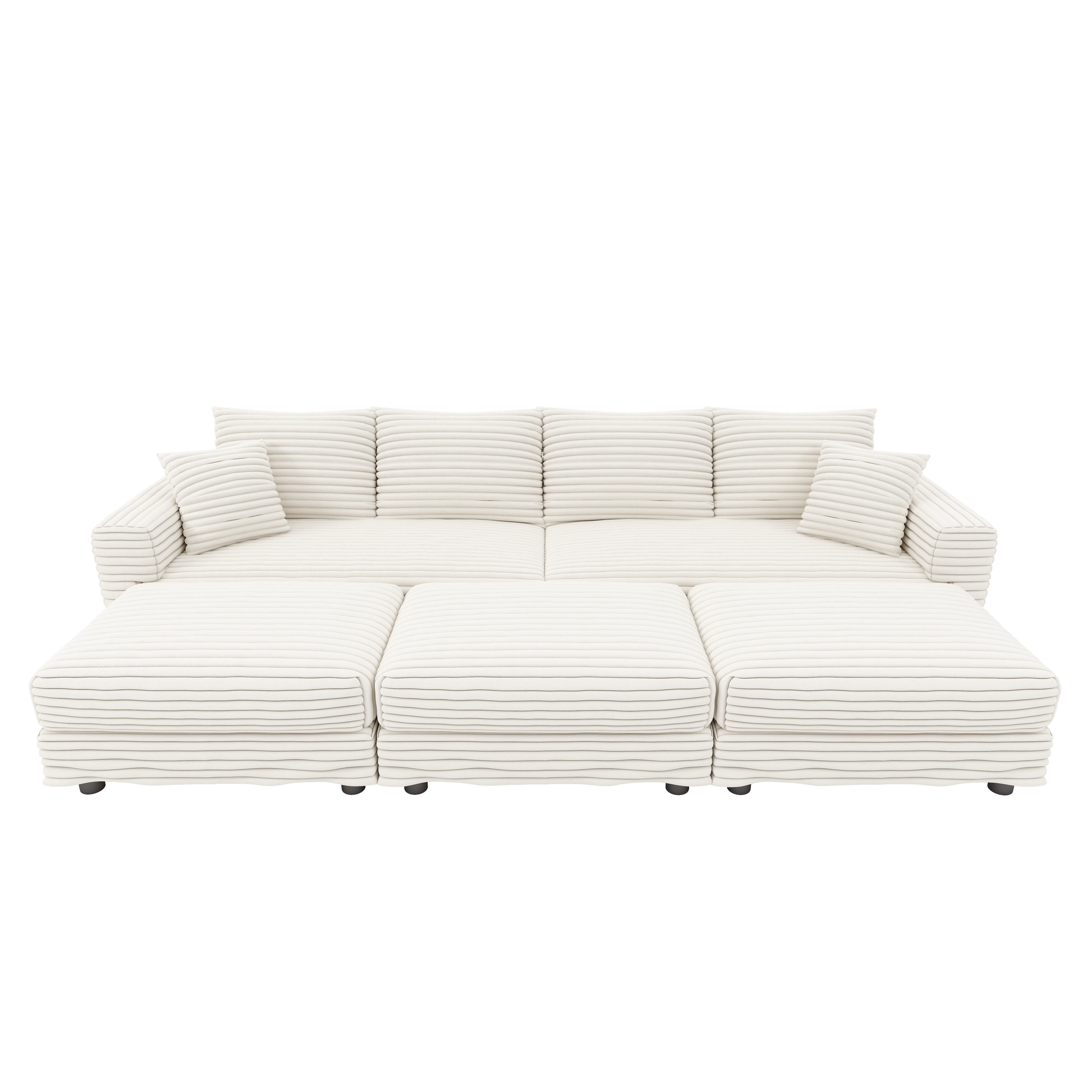 Plush Corduroy 4-Seat Sofa