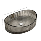 Lina 20'' Bathroom Yuanbao Shape Crystal Glass Sink without Faucet