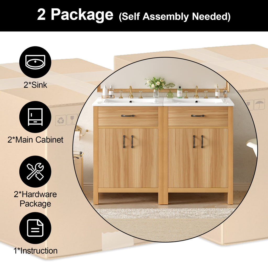 48" Bathroom Vanity with Solid Wood Frame
