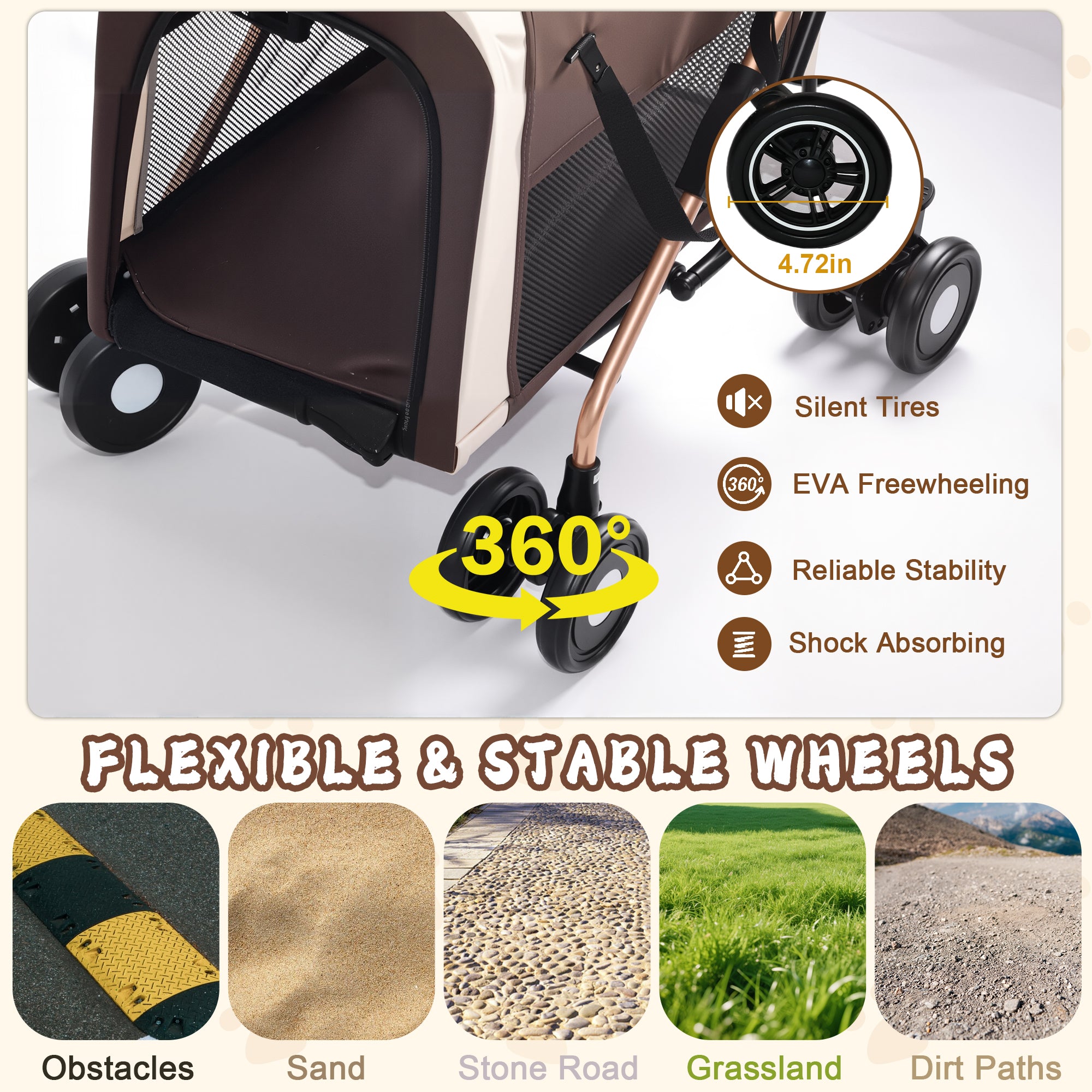 Double Pet Stroller for Dogs and Cats