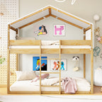 Twin Over Twin Wood Bunk Bed with Tent