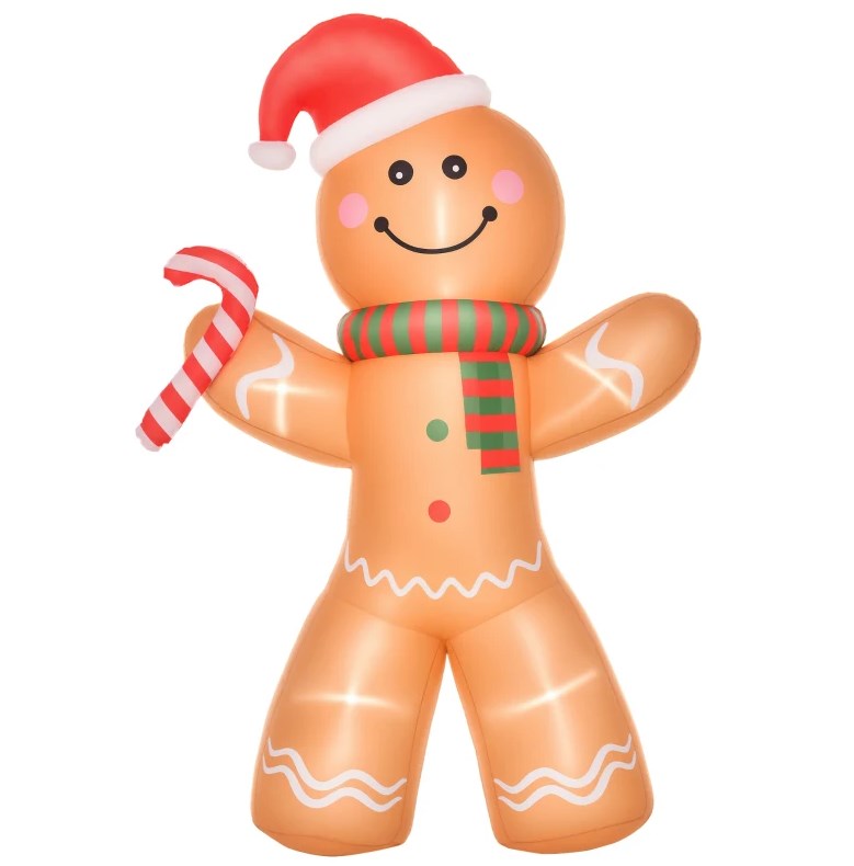 Outdoor Blow-Up Yard Decoration - Christmas Inflatable Gingerbread Man