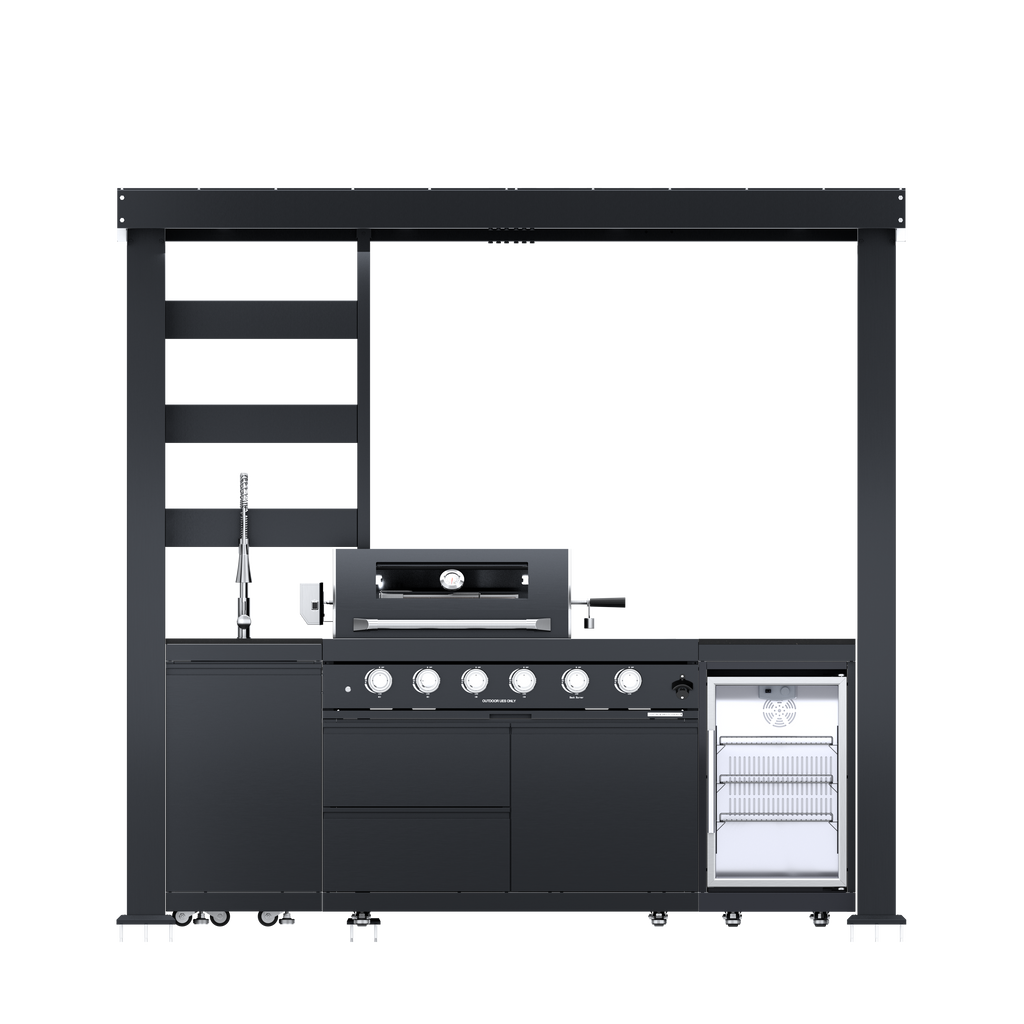97-Inch 4-Burner Deluxe Stainless Steel Outdoor Kitchen Grill