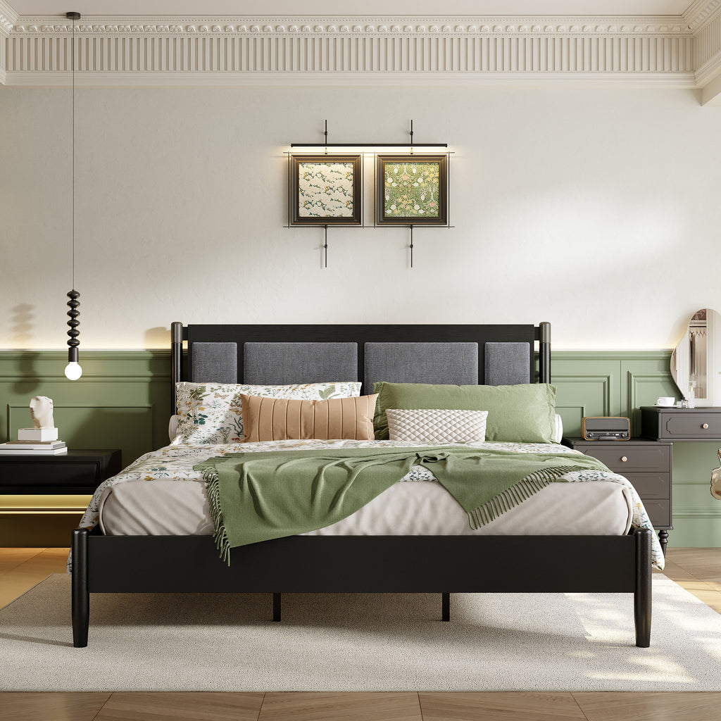 Solid Wood King Bed - Heavy Duty Support