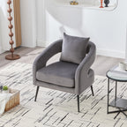 Modern Upholstered Velvet Open Back Accent Chair