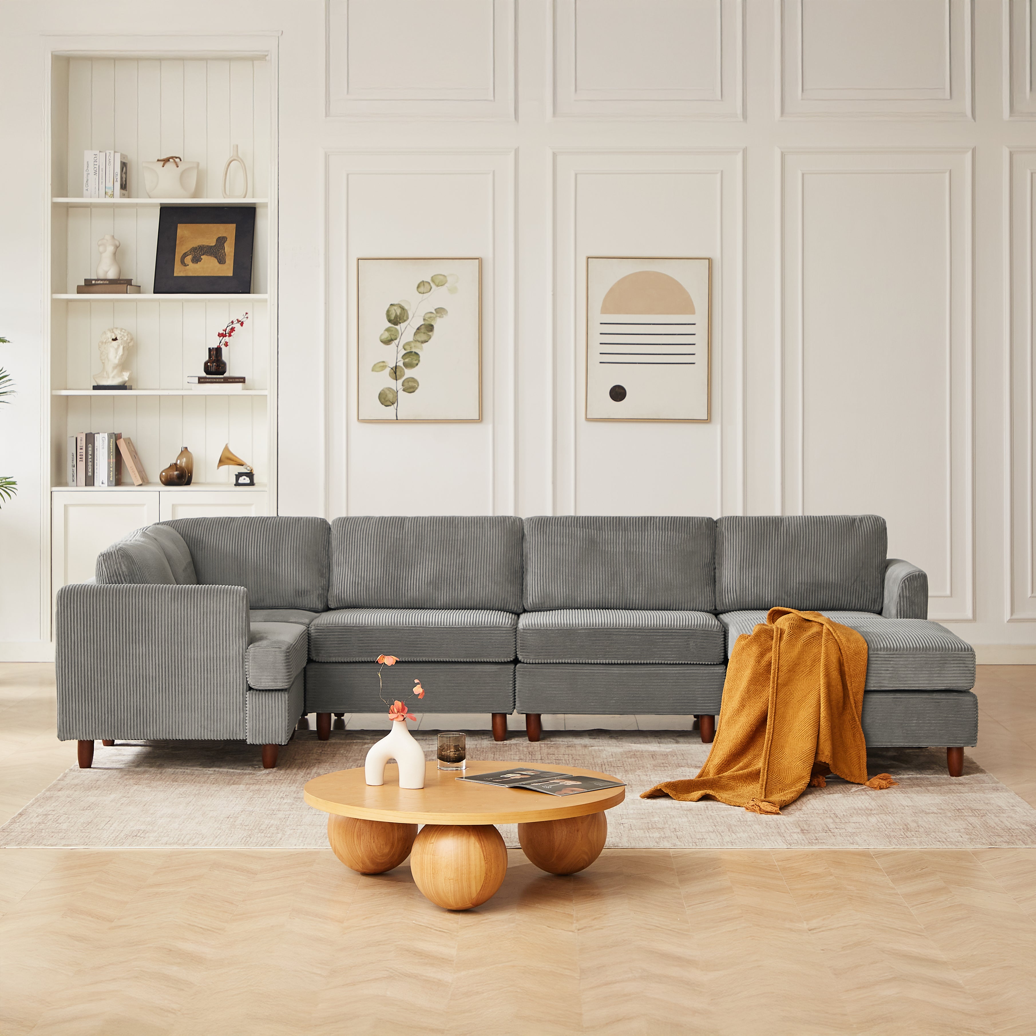 Modern Modular Sectional Couch - 6 Seaters Sleeper Sofa