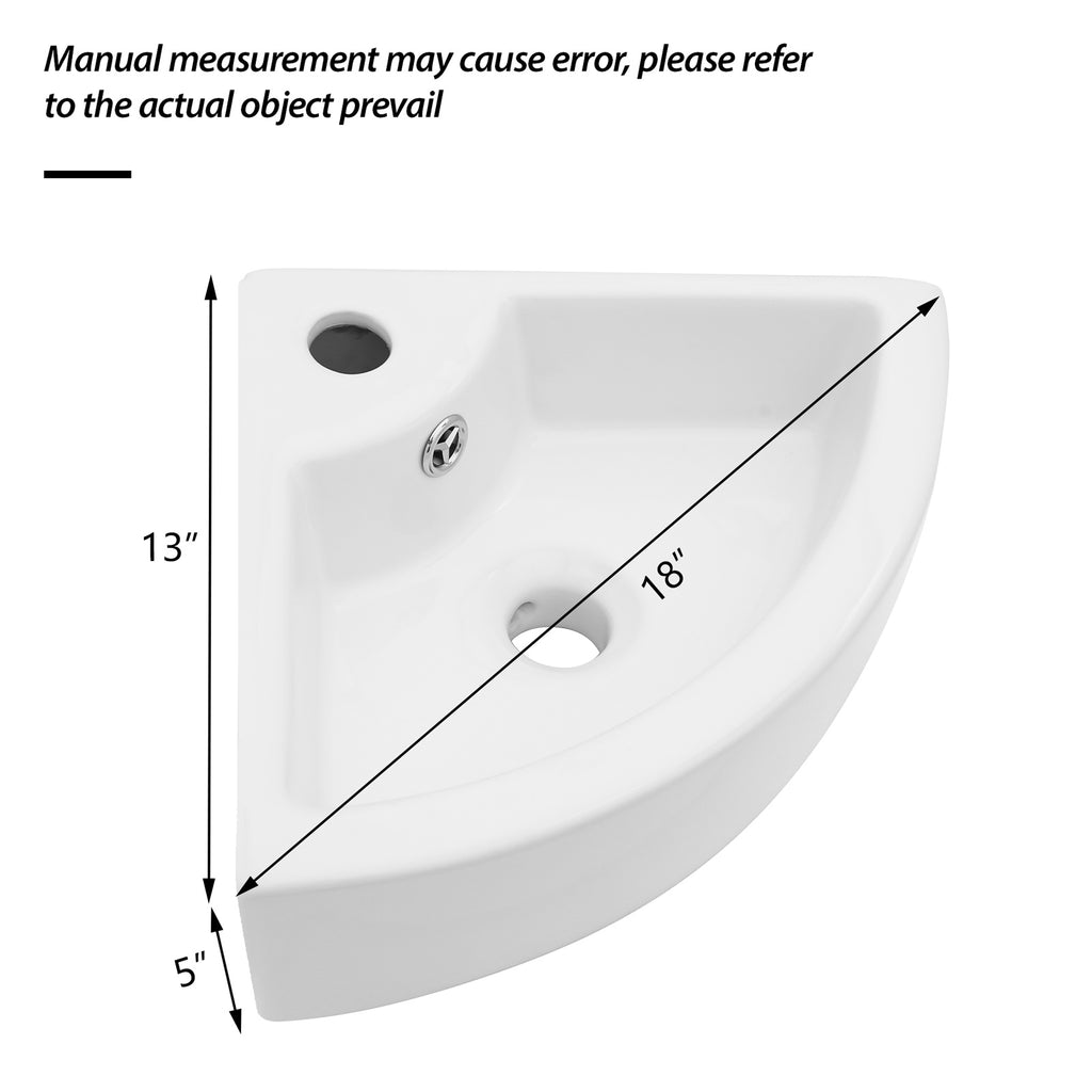 18 x 13 Inch Wall-Mounted Bathroom Sink