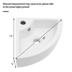 18 x 13 Inch Wall-Mounted Bathroom Sink