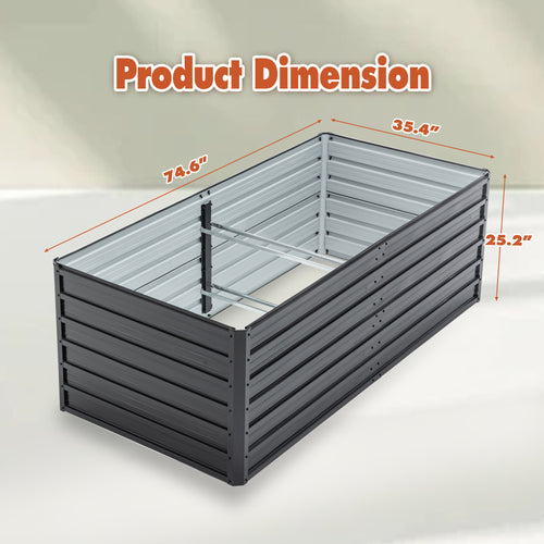 2-Pack 6x3x2 FT Galvanized Metal Raised Garden Beds