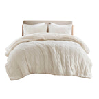 2 Pieces Twin Cable Knit Chenille Comforter Set