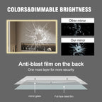 48" x 32" LED Bathroom Mirror with Brushed Aluminum Frame