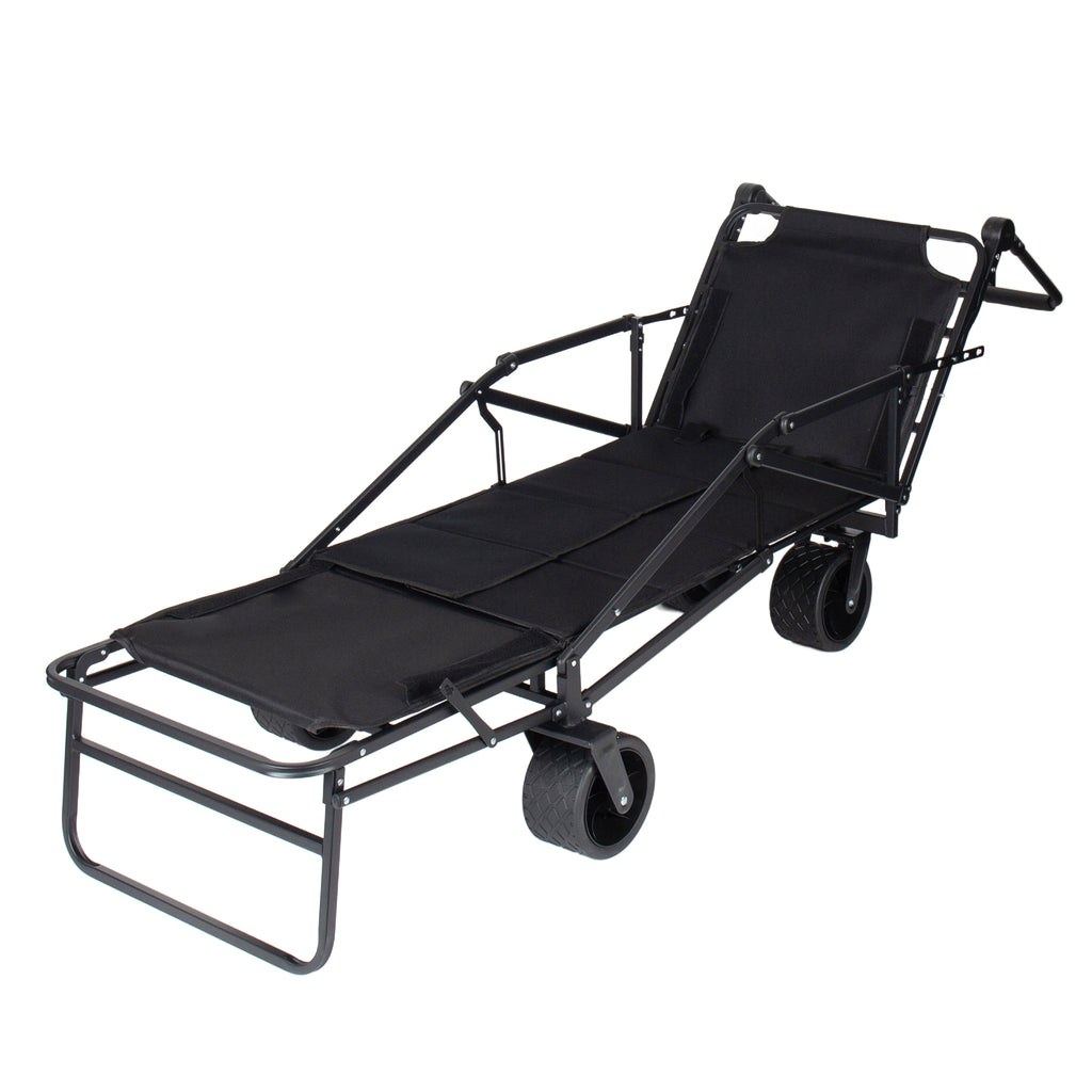 2-in-1 Multifunctional Folding Wagon Carts, Convertible Beach Chair