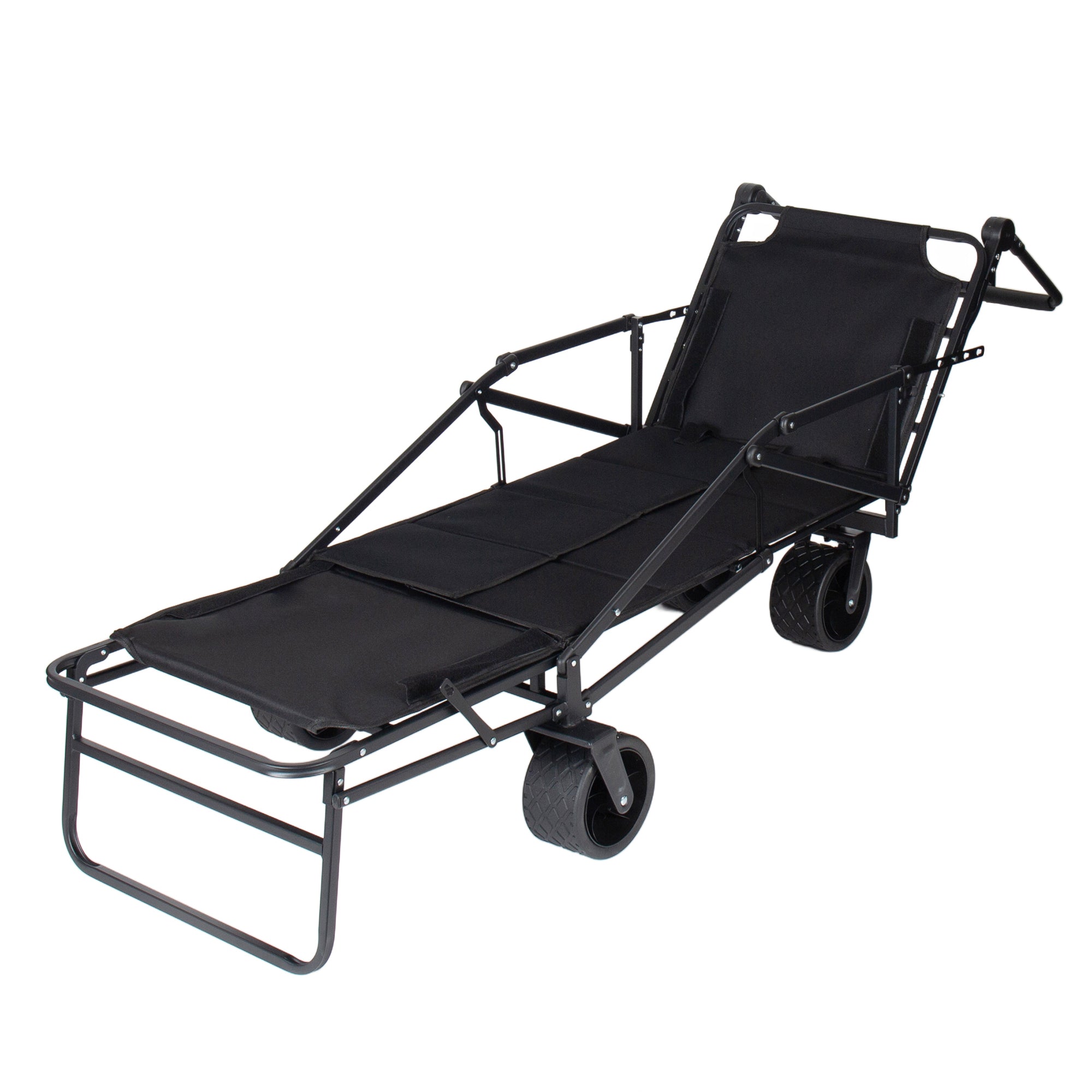 2-in-1 Multifunctional Folding Wagon Carts, Convertible Beach Chair
