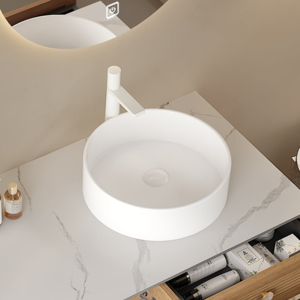 MUNIN 16'' Bathroom Sink - Round Vessel Ceramic Basin