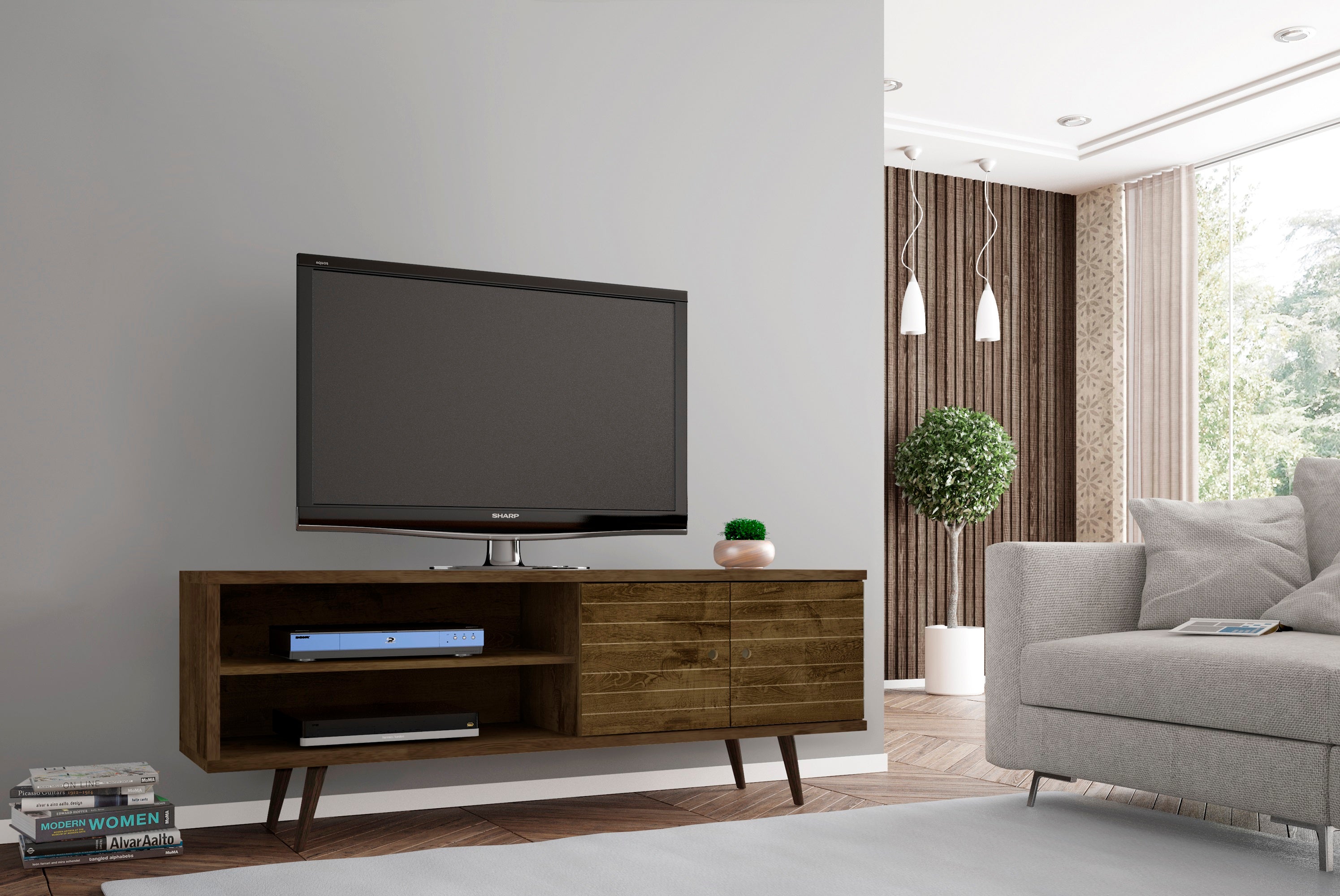 Liberty 63" TV Stand in Rustic
