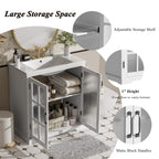 30" Modern Bathroom Vanity with Ceramic Sink