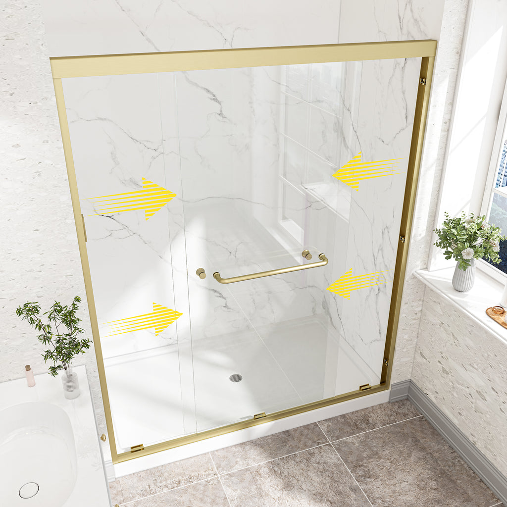 55"-60" W x 72" H Brushed Shower Door