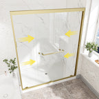 55"-60" W x 72" H Brushed Shower Door