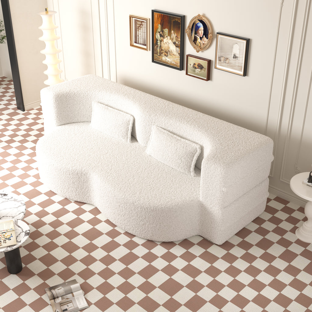 Modern Floor Sofa with 2 Pillows