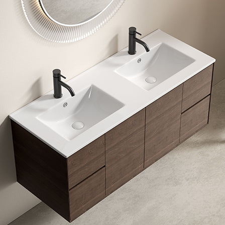 Double Bowl Ceramic Bathroom Sink