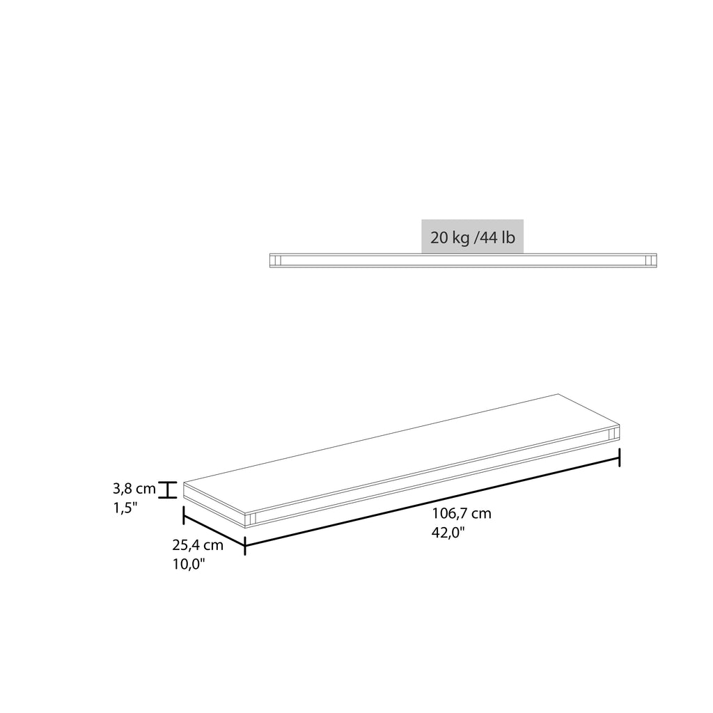 24-Inch Floating Wall Shelf, Wenge, Particle Board