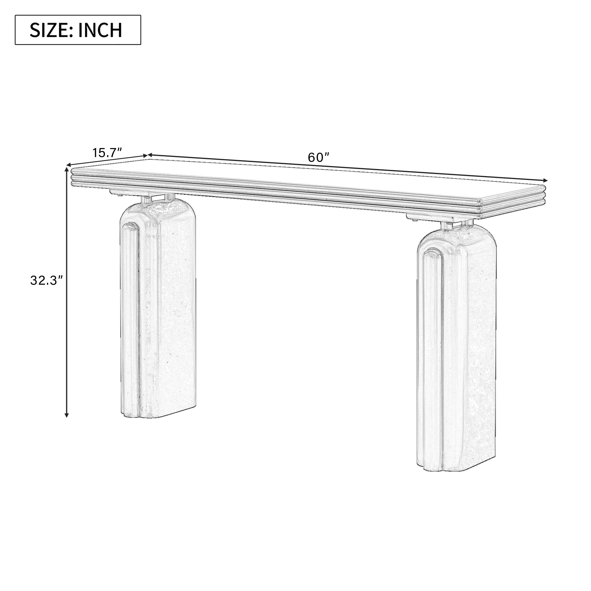 U_STYLE Chic Acacia Veneer Console Table