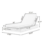 Acacia Wood Chaise Lounge with Movable Cushions