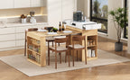 TREXM Extendable Dining Table with Folding Tabletop