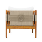 Outdoor Acacia Wood Club Chair with Diamond Rope Weave & Cushions