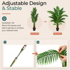Artificial Palm Tree 6ft, Large Fake Tropical Tree with 23 Fronds