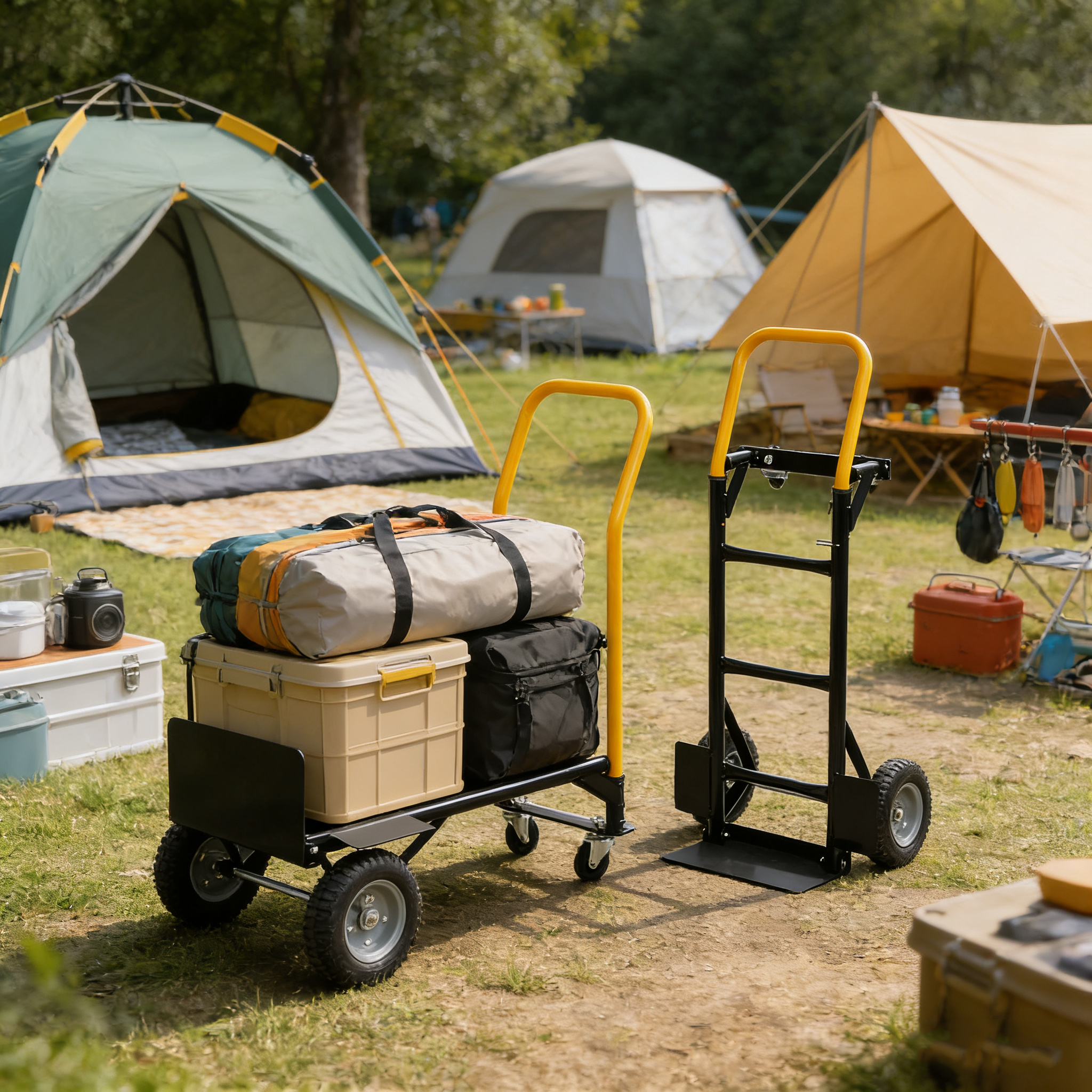 Hand Truck Dual Purpose 2 Wheel Dolly Cart and 4 Wheel Push Cart