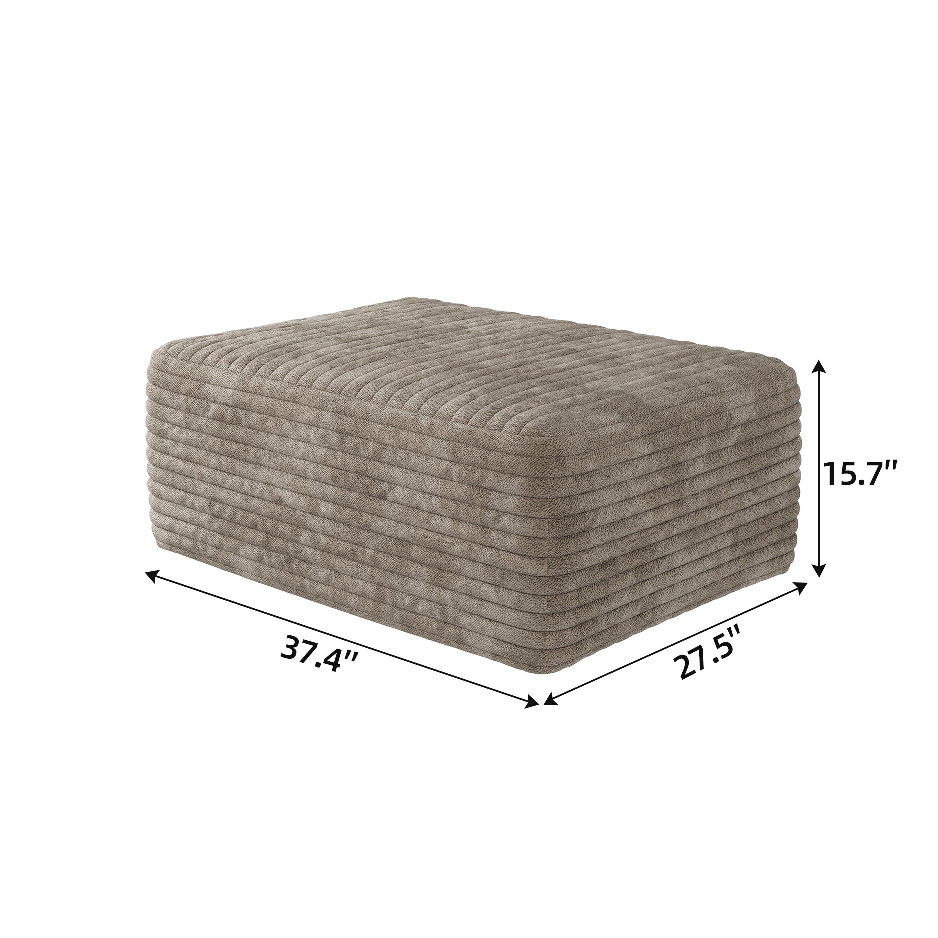 37.40" Sofa Ottoman - No Assembly Required - Camel Plush Corduroy
