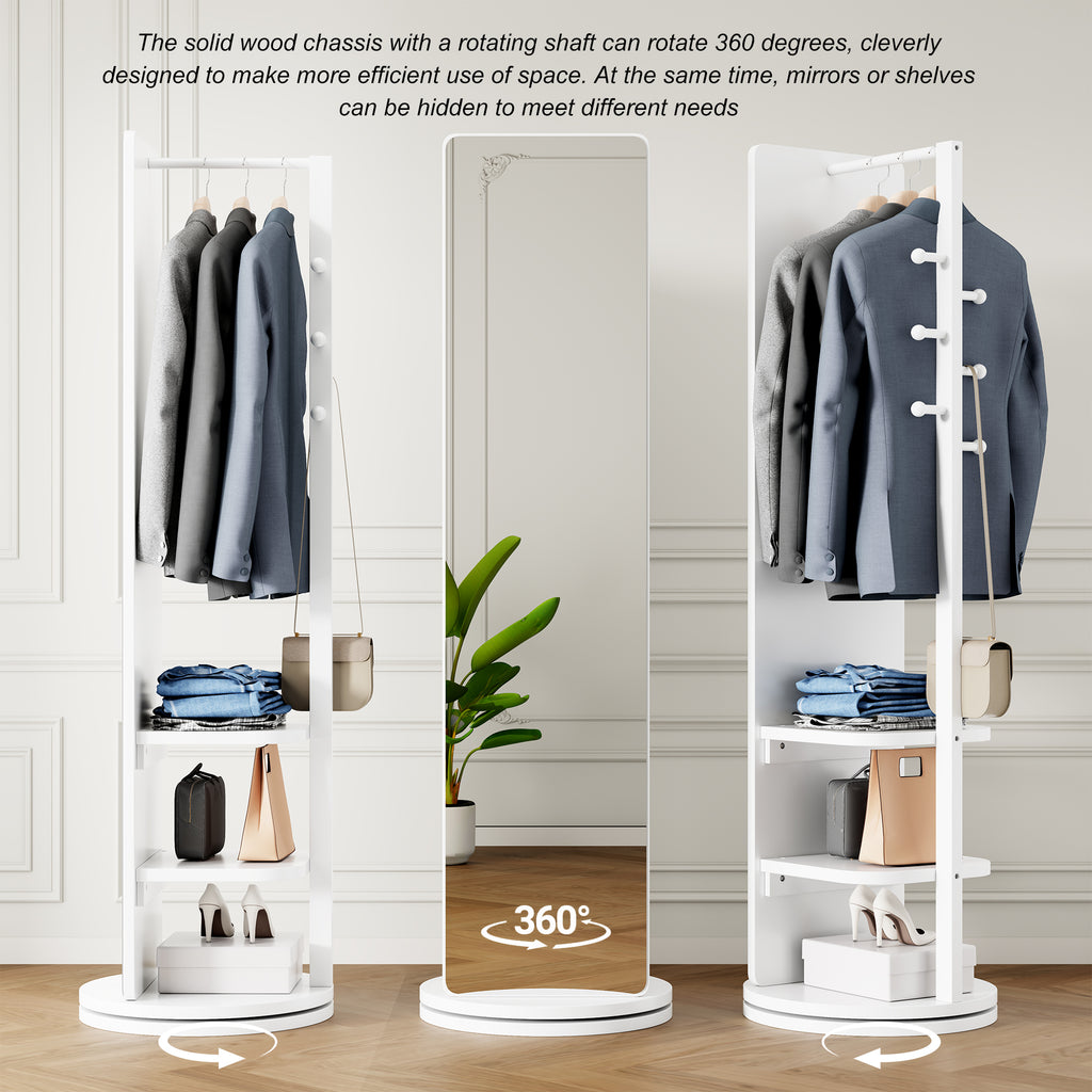 360° Rotating 66" x 17.8" Multifunctional Full Length Mirror