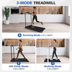 Walking Pad Treadmill with Handle Bar and Adjustable Incline