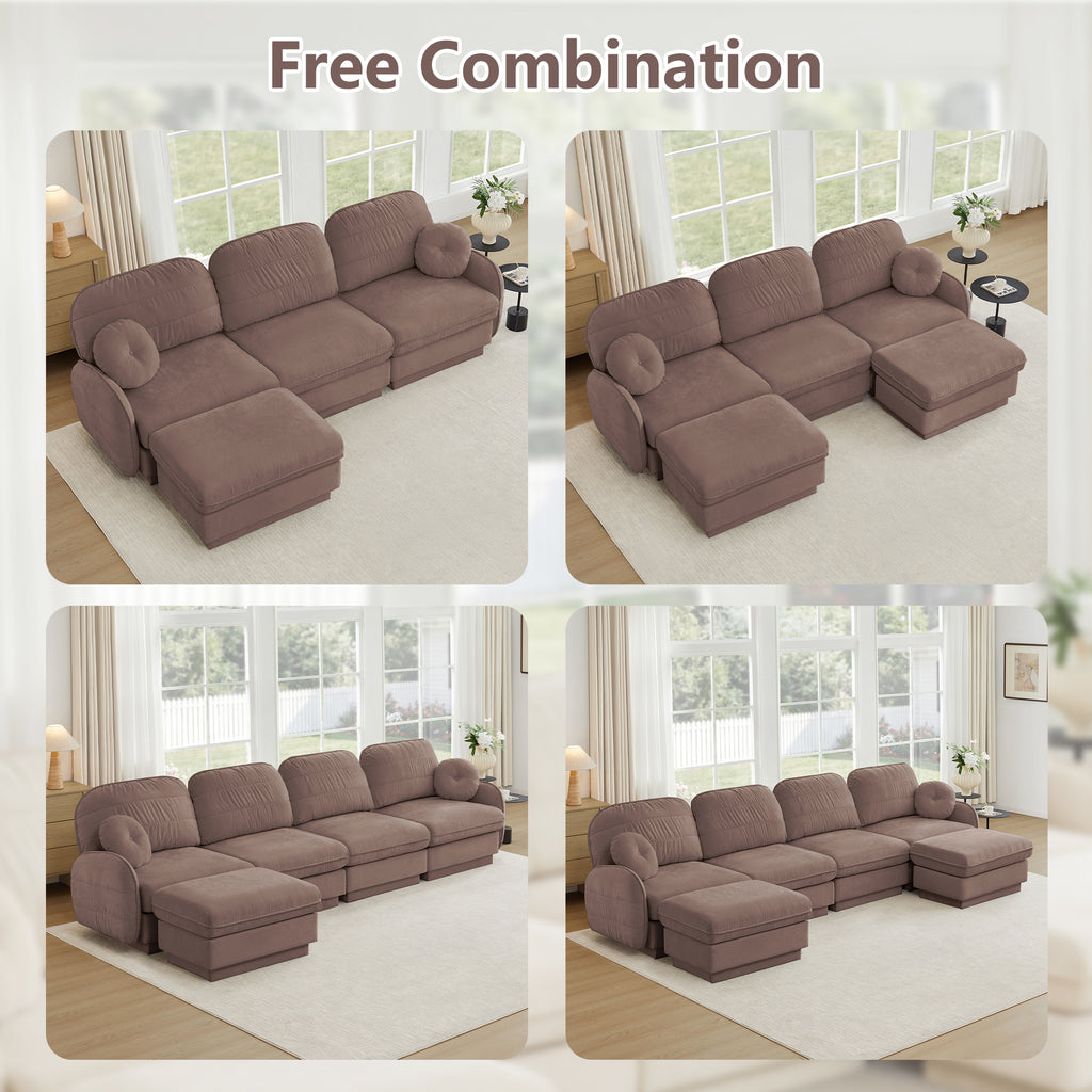137" Chenille Cloud 4-Seater Sofa